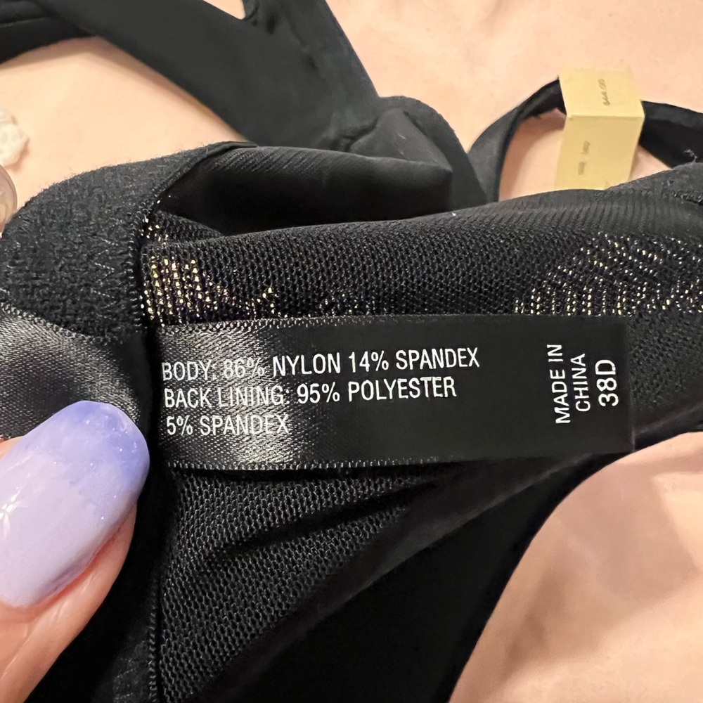 NWT Soma Erica Black Floral Front Closure Underwire Lined Bra 38D - Picture 8 of 10